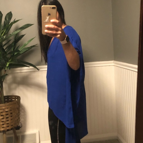 ❤️ Dear Apple High Low Royal Blue Blouse - Picture 2 of 11